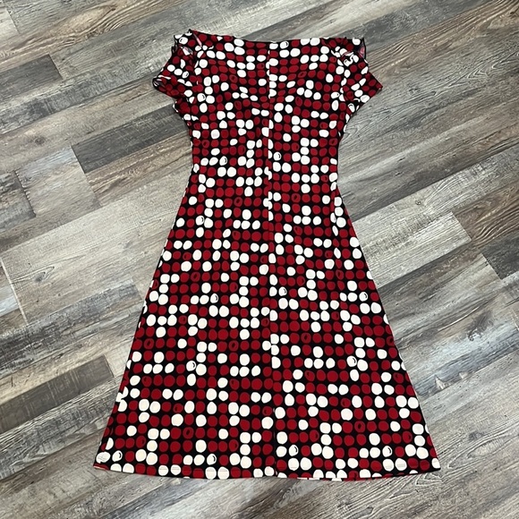 Sere Nade Red Black Dots Ruffle Flounce Short Sleeved Retro Pop Art Dress Sz S - Picture 11 of 12